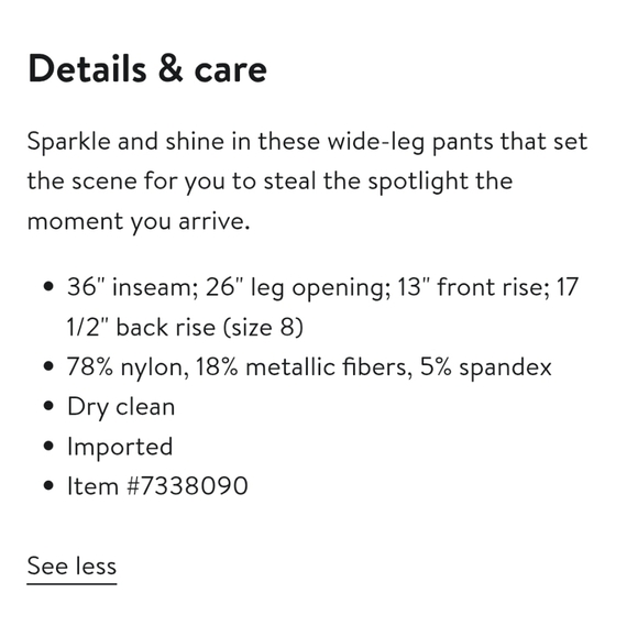 NWOT Ramy Brook Gavin Metallic Wide Leg Pant Black 14 - Picture 11 of 11